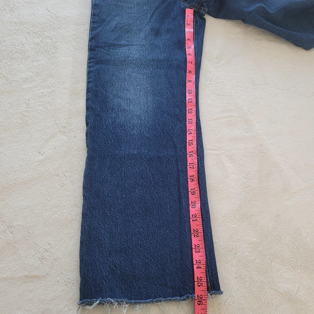 Levis Ribcage Straight Ankle Dark Blue Jeans Denim Size 26 (L27) Frayed Hem - Picture 4 of 9